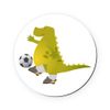 Round Coaster (Set of 4) Dinosaur Playing Soccer