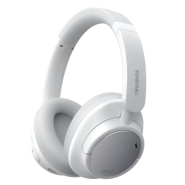 TONEMAC H7Pro Bluetooth Headphones, Hybrid Active Noise Isolation, Over Ear Bluetooth 5.3 Headphones, Hi-Res Sound, 80h Battery, Comfort Ear Pads, Ideal for Home, Office, Travel