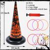 10PCS Halloween Inflatable Witch Hat Ring Toss Game Halloween Games with 8 Rings and Pump Halloween Decorations Gift