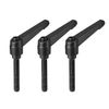 sourcing map M8 x 60mm Handle Adjustable Clamping Lever Thread Push Button Ratchet Male Threaded Stud Knobs Locking Rotating Screw Handles Quick Release Bolt Black 3pcs