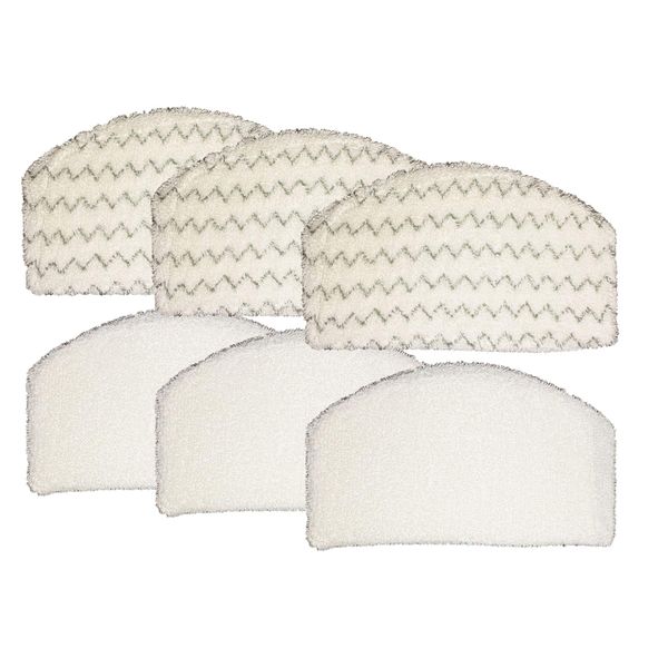 Al-Vacuum Microfiber Cleaning Mop Pads for Bissell 1940, 1440 Series Steam Mop,3 Replacement Pads with Scrubbing Strips & 3 with Soft Exterior | Ideal for Hardwood Floors, Tiles, Laminate & More