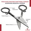 Armory Replicas Functional Forged Iron Shears Practiced Fruition Antique Finish Sharpened Medieval Scissors w/Twisted Handle Design
