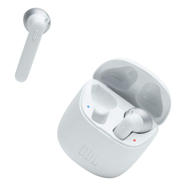 JBL Tune 225TWS True Wireless Earphones Headphones - JBL Pure Bass Sound, Bluetooth 25 Hour Battery, Dual Connection, Native Voice Assistant (White)