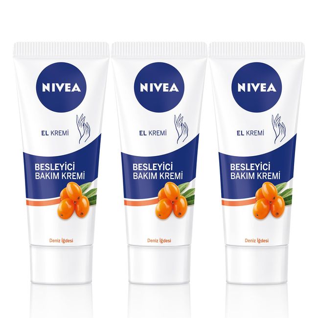 Nivea Besleyici El Kremi Deniz İğdesi ve E vitamini ile cilt bakımı 75mlx3 adet