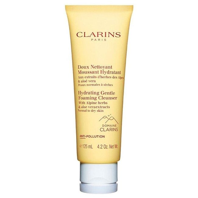 Clarins Hydrating Gentle Foaming Cleanser | Cleanses, Smoothes, Refreshes and Balances Skin | Revives Radiance | Green Formula, Contains Organic Aloe Vera | Soap-No | SLS-No | Dermatologist Tested