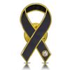 Awareness Ribbon Pin, Flat Ribbon, Badge, black: grease