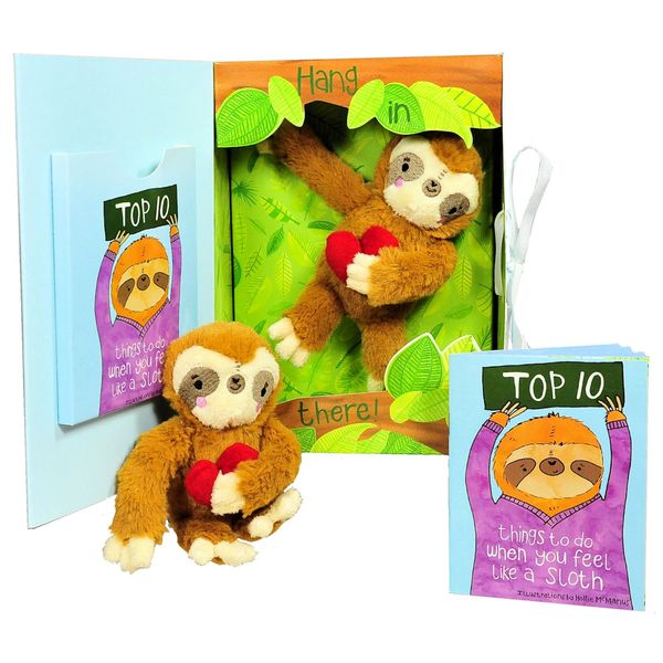 Get Well Gifts - Feel Like a Sloth? Hang in There! Get Well Soon Gift for Women, Kids, Men, Teens. Plush Sloth and Top 10 Things to Do When You Feel Like a Sloth in Gift Box. Great for After Surgery.