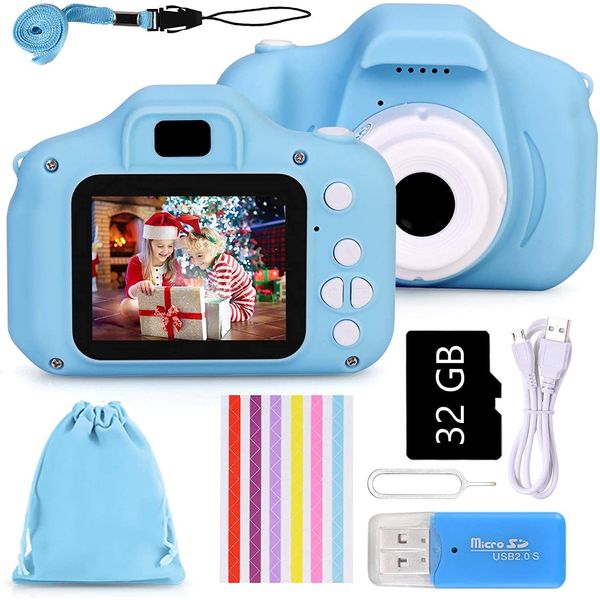 Faburo Kids Camera,1080P Kids Digital Camera for 3-12 Years Old Girls, 32GB Card, Birthday Christmas Toy Gifts for 3 4 5 6 7 8 Year Old Girls Boys Kids