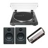 Audio-Technica AT-LP60XBT Bluetooth Turntable with Eris E3.5 Monitors and Brush