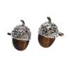 Acrylic Insert Acorn Design Cufflinks in a Personalised Engraved Black Leatherette Cufflink Box