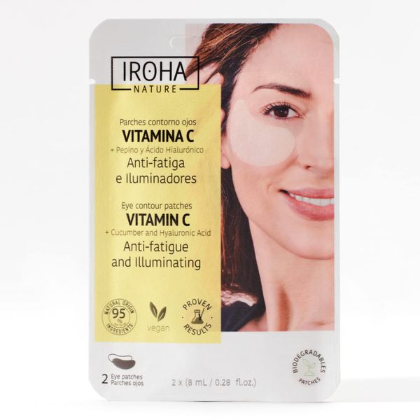 IROHA NATURE Tissu Augenpflaster Anti-Feuchtigkeit, mit Vitamin C, Gurke und Hyaluronsäure