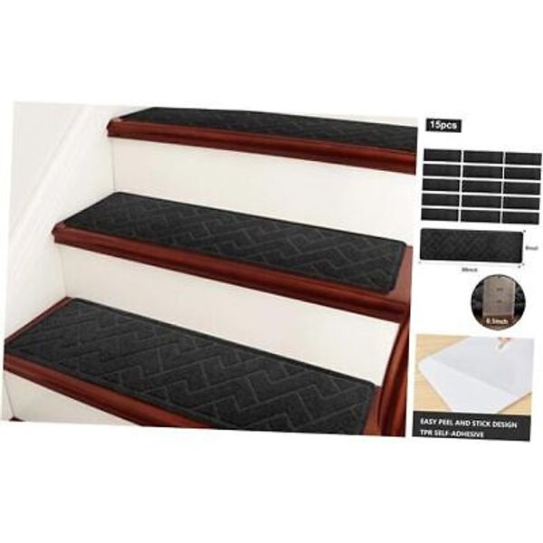 Stair Treads for Wooden Steps Indoor, 30inX8in(in Pack) Non 8*30 inch 15 Black