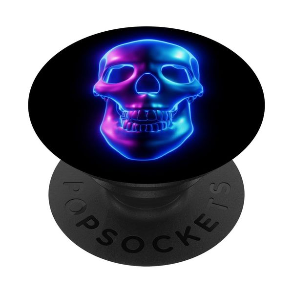 Dark Hell Blue Skull PopSockets Adhesive PopGrip