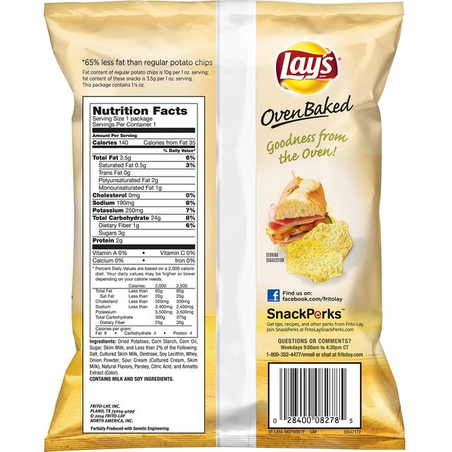 Lay's® BAKED Sour Cream & Onion Flavored Potato Crisps
