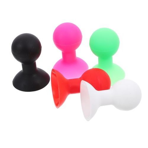 Mikikit 5pcs Universal Sucker Phone Holder, Silicon Mobile Navigation Bracket, Cell Phone Bracket for Smartphone Tablet (Random Color)