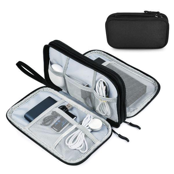 AMFUN Kabeltasche, Elektronische Tasche, Festplatten Tasche，Elektronik Tasche Organizer, Universal Reisekabel Tasche, Tragbare Kabelorganizer für Handyladekabel, Powerbank, USB Sticks