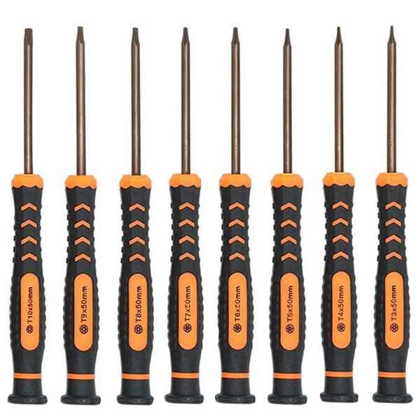 Yamachi Torx Screwdriver T3 T4 T5 T6 T7 T8 T9 T10 Hex Hex Hex Lobe Screwdriver Set with Magnet Precision Screwdriver iMac Macbook Pro HDD Smartphone Disassembly Replacement Xbox PS4 Laptop Dell Anti-Twist Screw Star Screwdriver Pack of 8