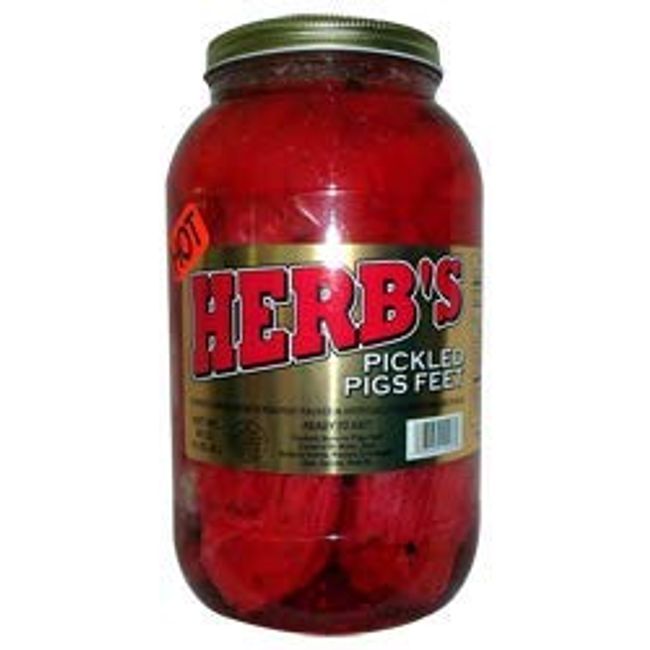 HOT Herb's Pickled Pigs Feet 68 oz Gallon Plastic Jar 4.25lbs