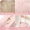 DAWRIS Pink Travel Makeup Bag with Compartments, Multi-Layered Shell-Shaped Cosmetic Case