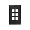 Networx Wall Plates (6 PORT, Black Decorex)