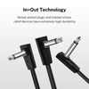 Donner 15cm Guitar Effect Pedal Cable Flat Patch Cable Black 6-Pack
