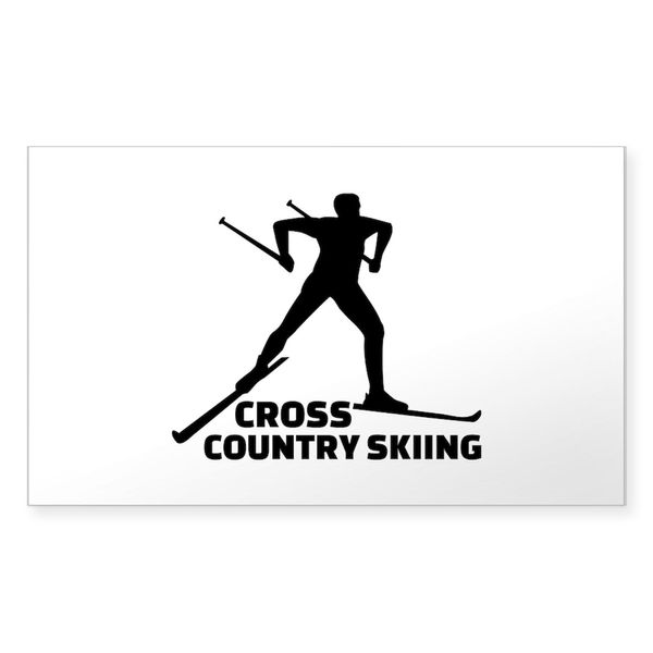 CafePress Cross Country Skiing Rectangle Bumper Sticker Car Decal