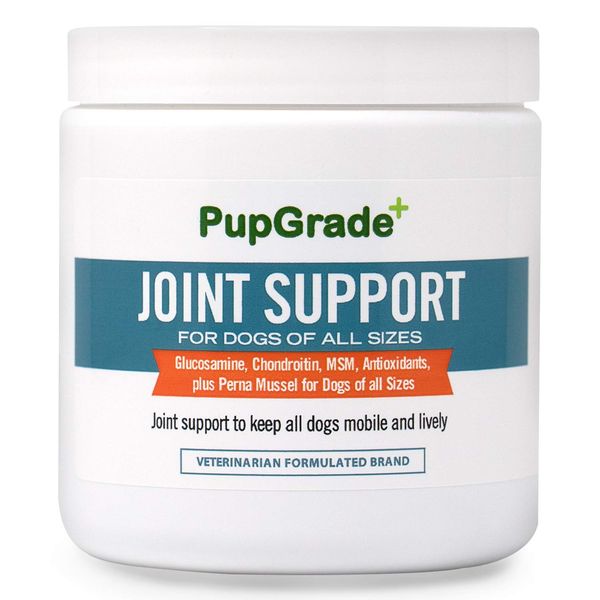 PupGrade Joint Support Supplement for Dogs - Natural Glucosamine Chondroitin & MSM Soft Chews for Hip and Joint Pain Relief - Recommended for Hip Dysplasia, Arthritis & Joint Disease - Made in USA