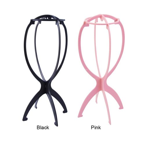 2 PCS 14.2 Inches Wig Stands Wig Head Stand Travel Wig Stand Portable Wig Holder for Women Wigs Display Stand (Black)