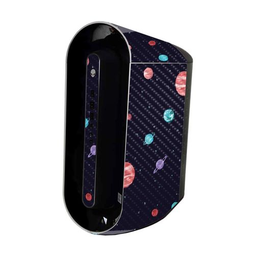 MightySkins Carbon Fiber Skin Compatible with Alienware Aurora R11 Gaming Desktop - Bright Night Sky | Protective, Durable Textured Carbon Fiber Finish | Easy to Apply | Made in The USA