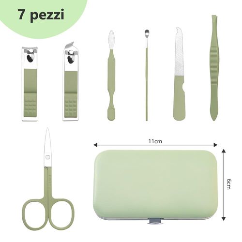 Set Manicure,Kit Manicure,Kit Manicure Professionale,Set Tagliaunghie,Set Manicure Professionale,Manicure,Tagliaunghie Da 7 Pezzi Per Manicure E Pedicure Setnagelschere Verde,Manicure Set Donna