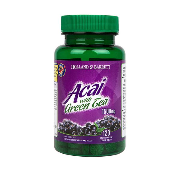 Holland &amp; Barrett Acai Green Tea Tablets 1500Mg Vegan Holland Barrett Acai Green 120 Tablets