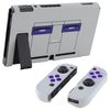 eXtremeRate PlayVital Switch Console Compatible Back Cover, NS Joycon Handheld Controller Separable Protector Hard Shell, Customized Dockable Protective Case for Switch [Classic SNES Style]