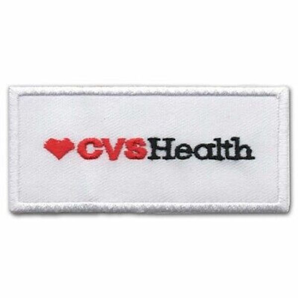 CVS Patch  Health logo 3.5" x 1.5" Iron-on or Sew-on Embroidered Applique Badge