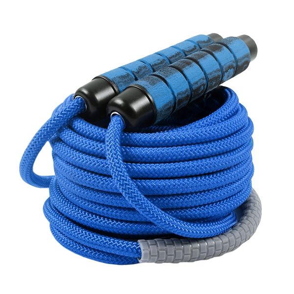 23 FT Long Jump Rope for Kids Adults,Double Dutch Jump Rope,Adjustable Skipping Ropes with High-strength Nylon Braided Rope Core,360°Rotation Not Entangled,Long Enough for 4-6 Jumpers.Blue