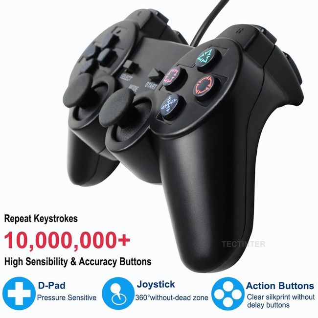 Wired Gamepad for Sony PS2 Controller for Mando PS1/PS2 Joystick for  plasystation Double Vibration Shock Joypad Wired Controle - AliExpress