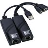 Active Powered USB 2.0 Over RJ45 Cable Range Extender Repeater Kit Max 200FT/60M