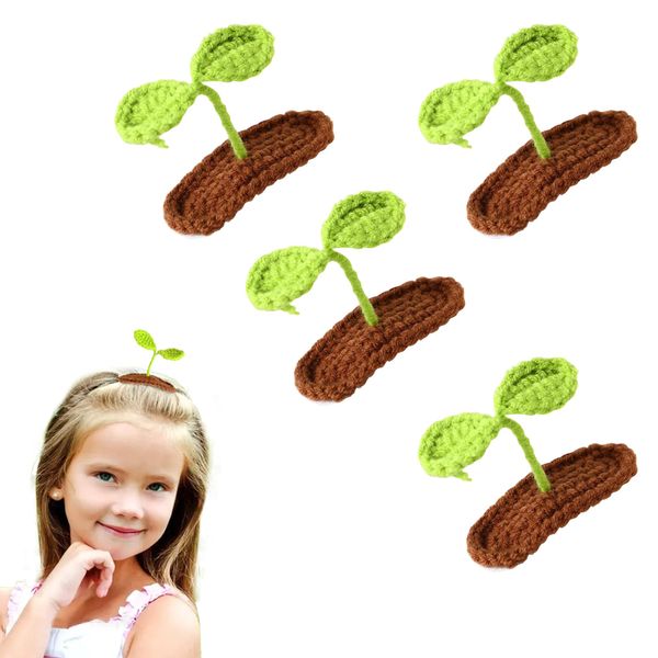 2 Pcs Bean Sprout Hair Clips Cute Green Plant Hair Accessories for Kids and Adults Bean Sprout Hair Clip Set Kids DIY for School Home Party