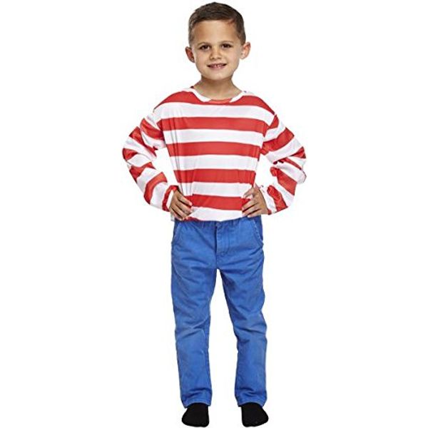 Childrens Red & White Striped Long Sleeve T-Shirt