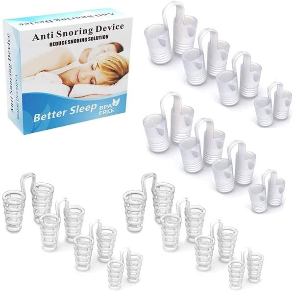 ZYNERY Anti Snore Devices, 16 Pcs Nasal Dilators Silicone Anti Snoring Clip zur Schlafhilfe Verhindert Schnarchen Lindert den Schlaf Snore Stopper