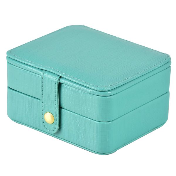 SANSREPONSE Jewelry Box, Small, Mini, Jewelry Pouch, Jewelry Box, Portable, Portable, Piercing, Necklace, Ring, Accessory Storage, Ring Storage, Jewelry Bag, Mirror Included, For Travel, Small Items, Mirror Included, Compact (Tiffany Blue 2)