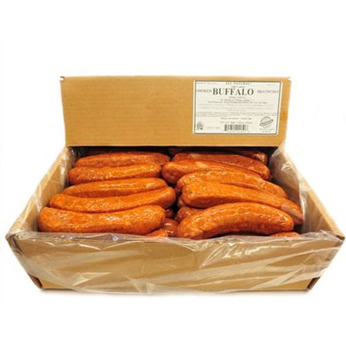 Smoked Buffalo Bratwurst Sausage Frozen - 4 oz links, 10# Case