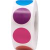 Multi-Color Coding Dot Labels 19.1 mm 0.75 Inch Round 500 Count