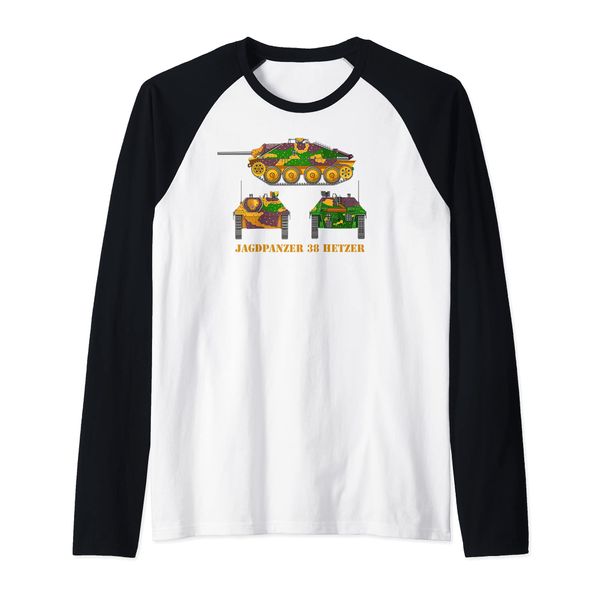 Hetzer Jagdpanzer 38 German WW2 Tank Destroyer Raglan Baseball Tee