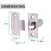 Pack of 2 Adjustable Roller Catch Spring Loaded Latch Lock for Internal Doors | Nickel Plated