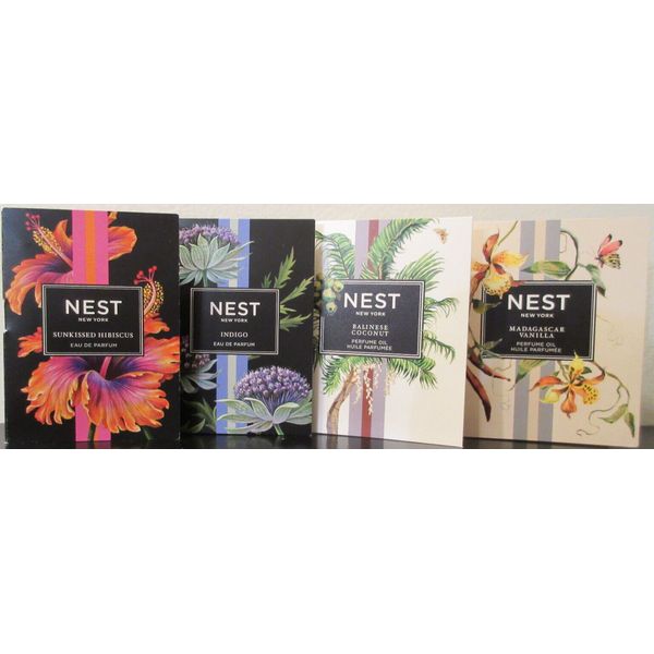 4 Nest New York Perfume Samples Hibiscus Indigo Coconut Vanilla SALE HELPS DOGS!
