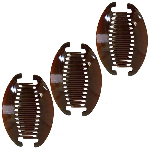 6.5 Inch Interlocking Banana Hair Clip - Set of 3 - Tortoise