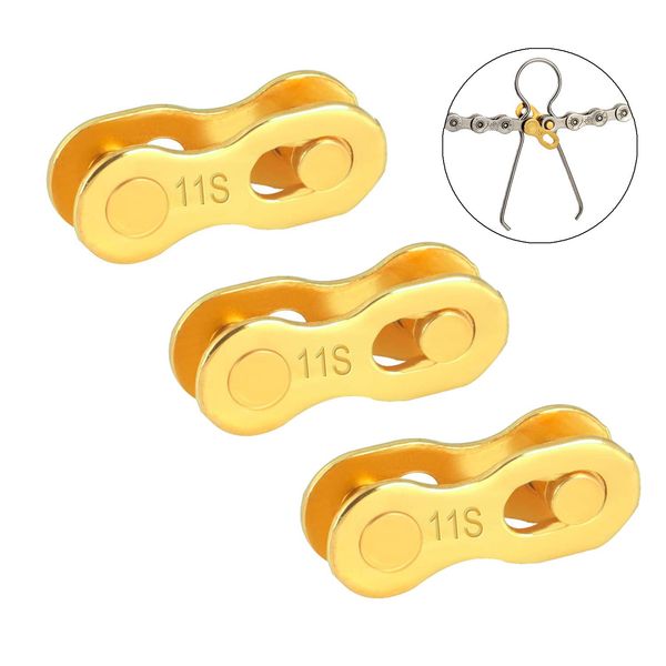 Bicycle Missing Link, 11 S Speed, Chain, Quick Link, Includes Plier Tool, Reusable, Set of 3