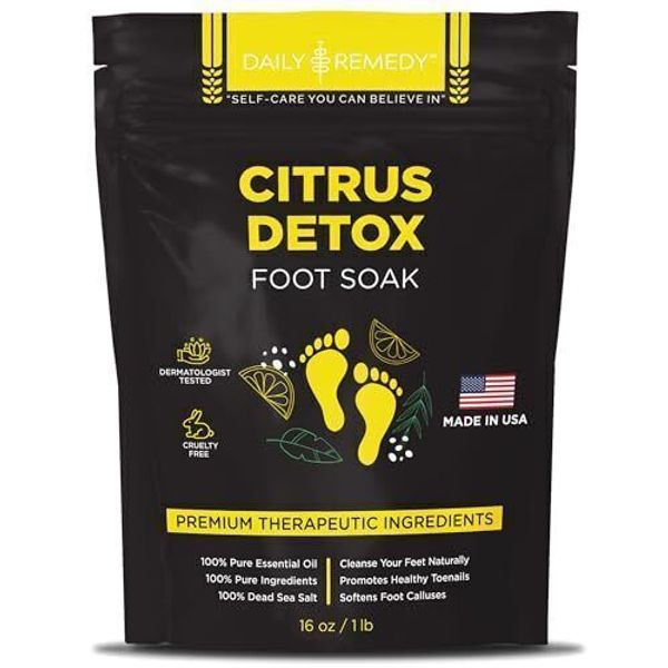 Citrus Detox Foot Soak with Epsom Salt - for Foot Callus, Immune Boost,