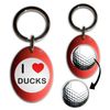 BadgeBeast.co.uk I Love Ducks - Red Golf Ball Marker Key Ring