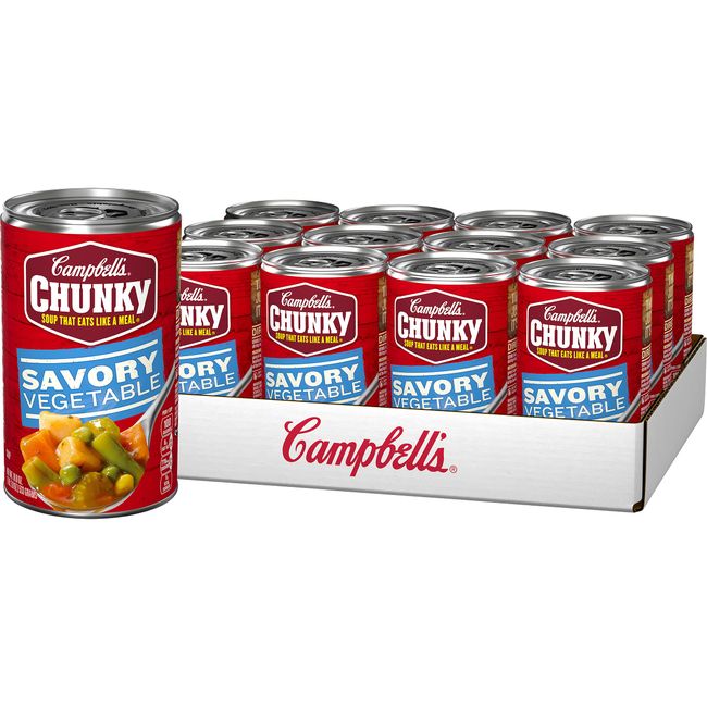Campbell's Chunky Savory Vegetables Soup, 18.8 oz. Can (Pack of 12)